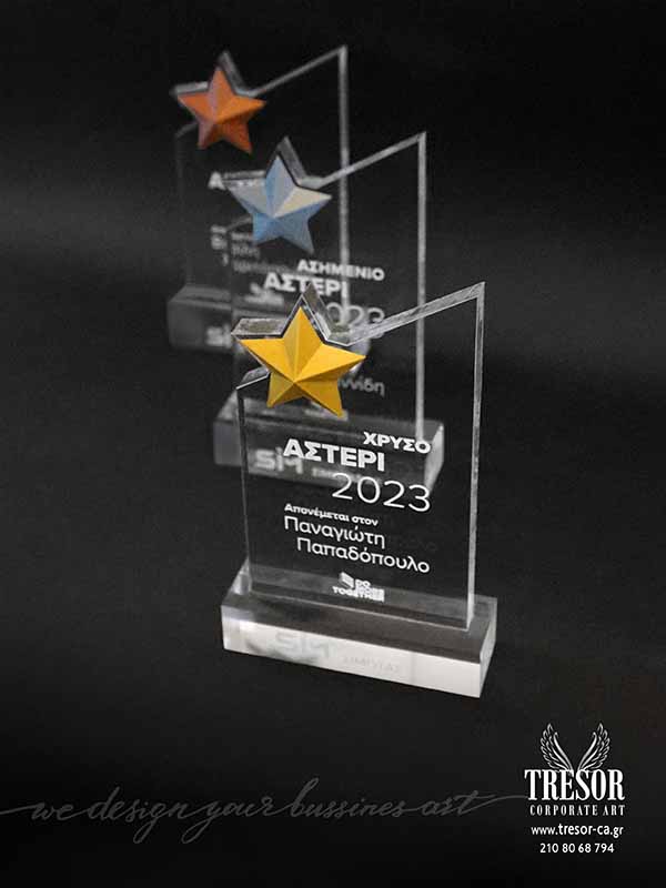 Tresor Corporate Art Plexiglass βραβεία Αναμνηστικό βραβείο με εκτύπωση Χάραξη σε πλεξιγκλάς Εθιμοτυπικά δώρα Αναμνηστικά δώρα με χάραξη φωτογραφία plexi